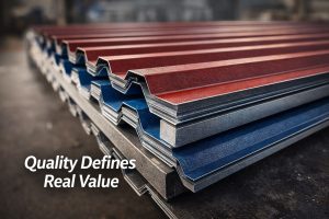 قیمت روز ورق شیروانی رنگی ۱۴۰۴ | تحلیل مهندسی بازار و راهنمای انتخاب مطمئن برای نمای ساختمان